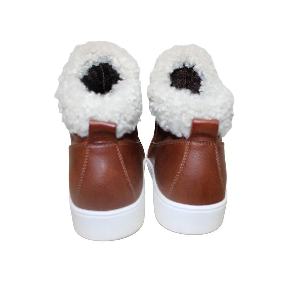 Muk Luks Montana Big Sky‎ Booties 8 Brown Faux Shearling Trim Slip On Bootie